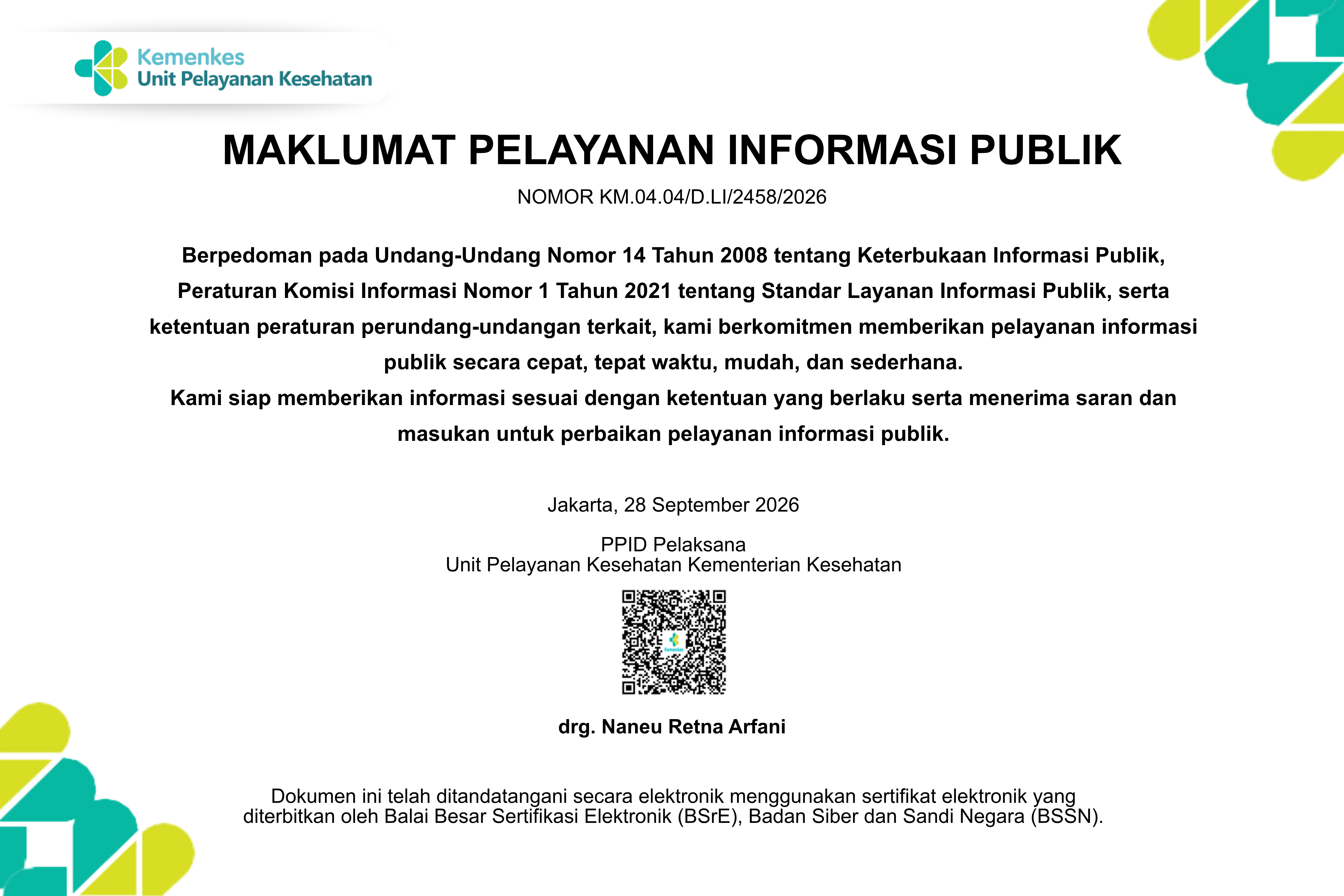 Maklumat Pelayanan Informasi Publik
